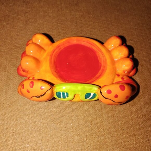 Colorful Crab-Themed Ceramic Souvenir Espresso Cup With Holder - Picture 3 of 6